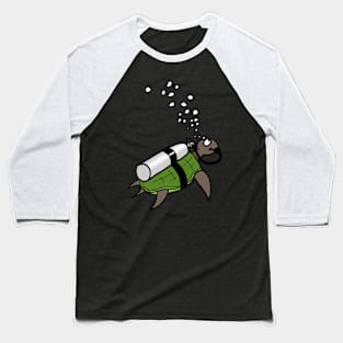 SCUBA Sea Turtle Baseball T-Shirt